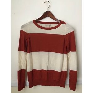 Banana Republic Pumpkin Stripe Merino Wool Sweater